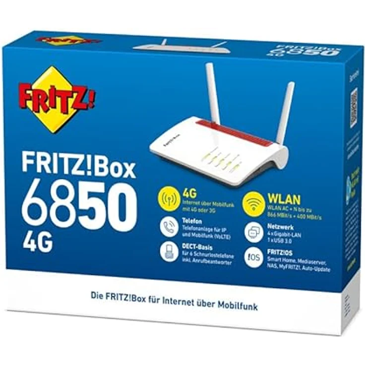 AVM FRITZ!Box 6850 4G, WLAN Mesh Router mit 1266 Mbit/s, VoIP-Telefonanlage und Smart-Home-Funktionen – Bild 7