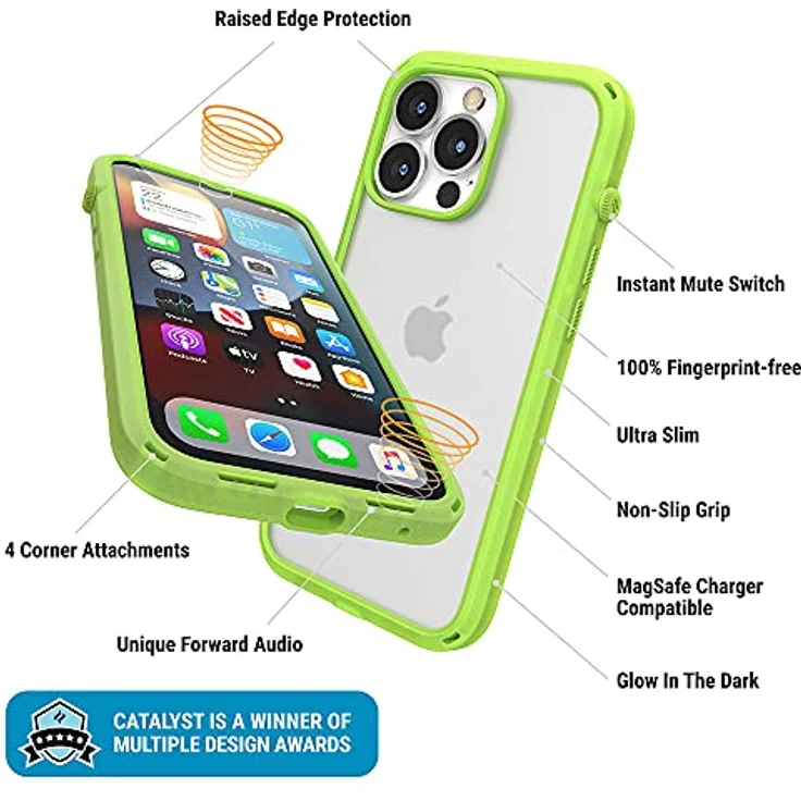 Catalyst Influence Case für Apple iPhone 13 Pro, grüne Smartphone Hülle mit Fallschutz und innovativem Drehknopf – Bild 5