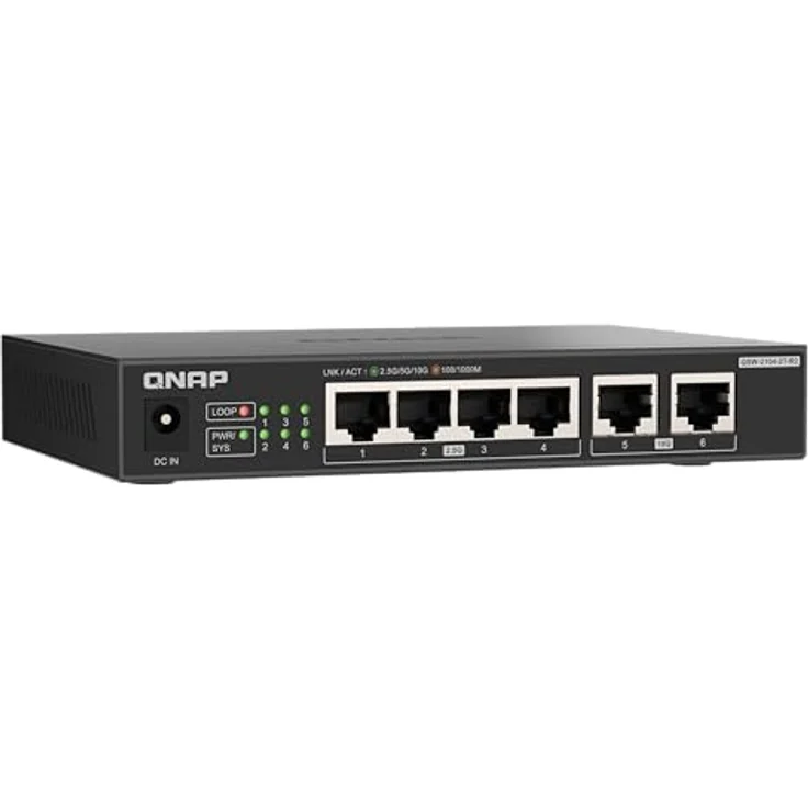 QNAP QSW-2104-2T-R2, 2x 10GbE und 4x 2.5GbE Switch, Plug & Play Unmanaged, Fanless – Bild 6