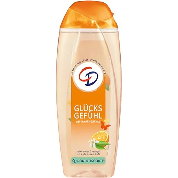 CD Dusche Glücksgefühl 250 ml, belebendes Duschgel mit Gute-Laune-Duft, für empfindliche Haut, ohne Mikroplastik, vegan – Bild 1