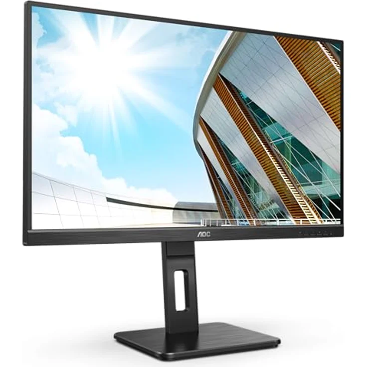 AOC 24P2QM - 24 Zoll FHD Monitor, höhenverstellbar (1920x1080, 75 Hz, VA Panel, VGA, DVI, HDMI, DisplayPort, USB Hub), schwarz – Bild 3