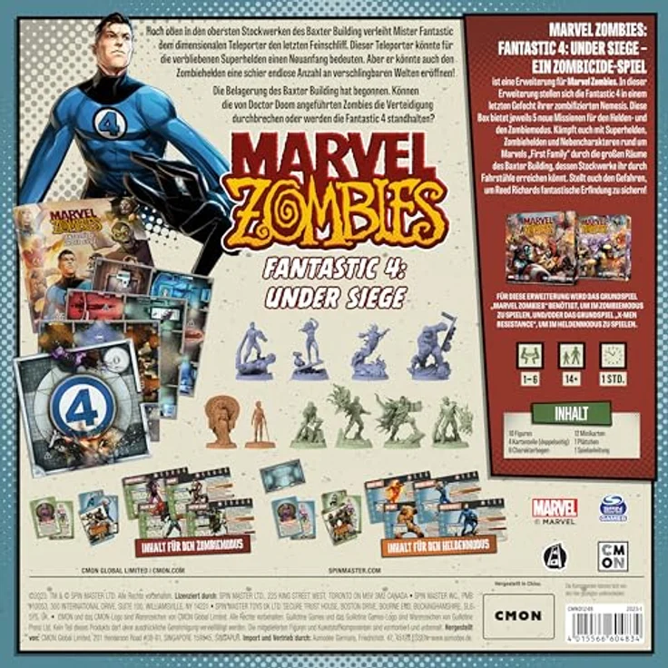 CMON | Marvel Zombies: Fantastic 4 Under Siege – Ein Zombicide Spiel | Erweiterung | Kennerspiel | Dungeon Crawler | 1-6 Spieler | Ab 14+ Jahren | 60 Minuten | Deutsch – Bild 4