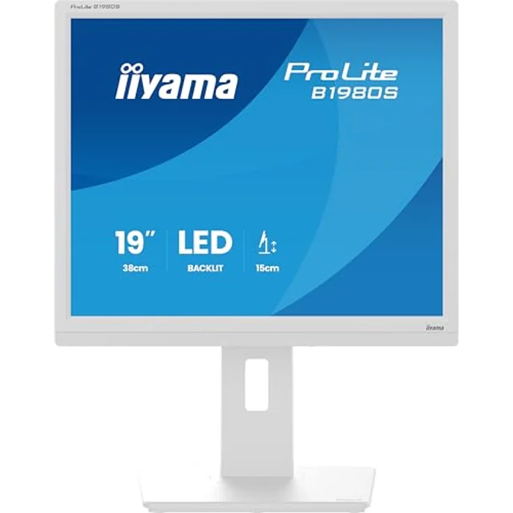 iiyama Prolite B1980S-W1 48cm 19" LED-Monitor SXGA mit HDMI und DP, höhenverstellbar, Pivot und weiß – Bild 3
