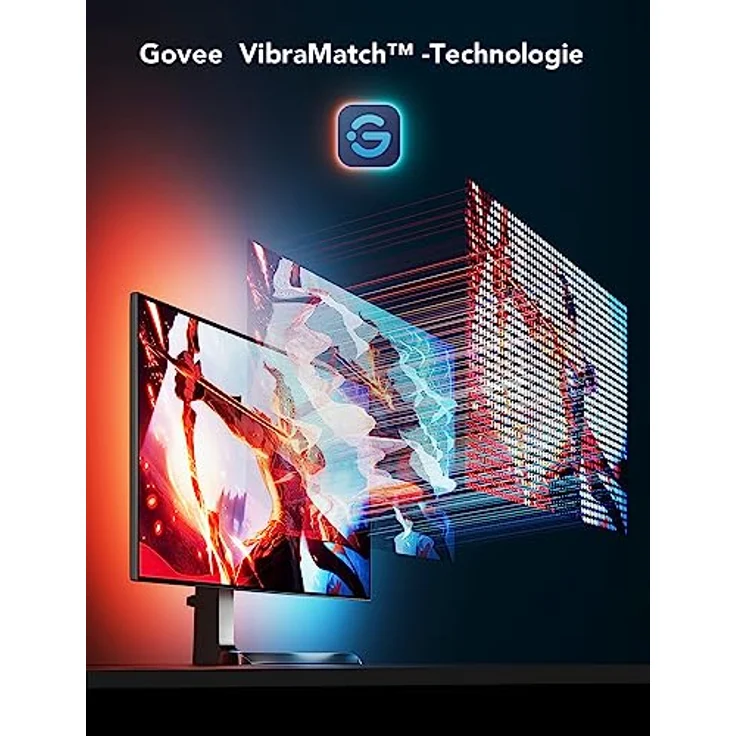 Govee Gaming LED Strip PC Hintergrundbeleuchtung, Smart RGBIC Wi-Fi LED Streifen für 27-34 Zoll PCs, Doppelte Lichtperlen mit 123 Szenenmodi, App-Steuerung，kompatibel mit Alexa und Google Assistant – Bild 2