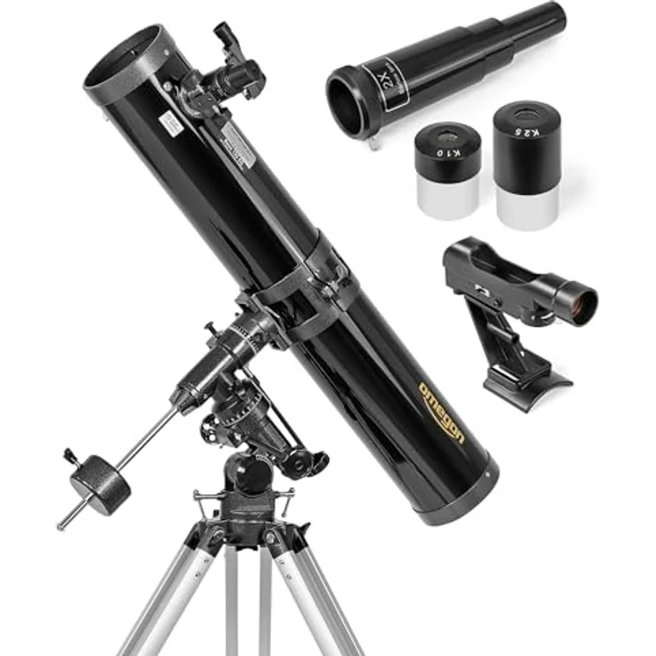 Omegon Teleskop N 126/920 EQ-3, Einsteiger-Teleskop mit lichtstarker Optik und Leuchtpunktsucher – Bild 1