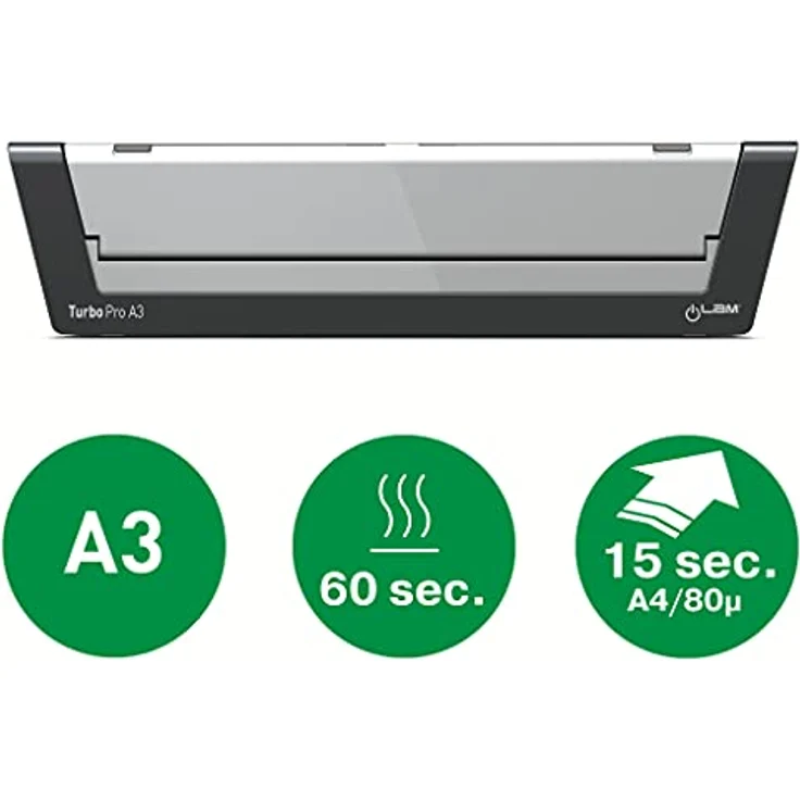 Leitz A3 Laminiergerät, Touch Turbo Pro, Ideal für Büro und Schule, Silber, iLam, 75190000 – Bild 2