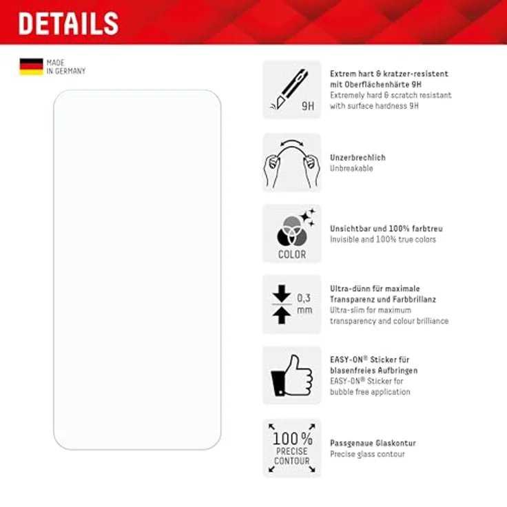 "Displex Smart Glass (9H) Panzerfolie für Samsung Galaxy A35/A55 5G, ultra-dünn, unzerbrechlich, transparent" – Bild 2
