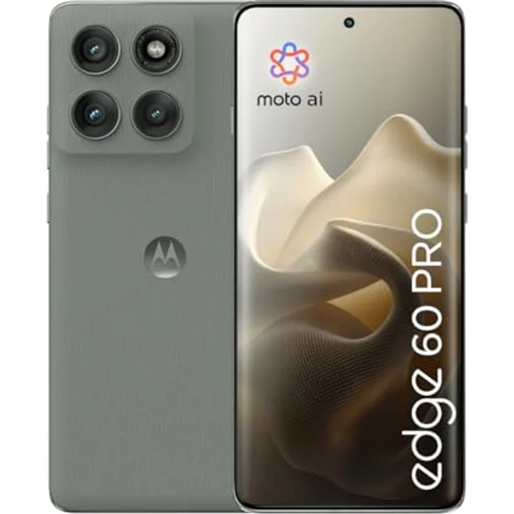 Motorola Edge 60 Pro 5G, Smartphone mit 12GB RAM, 512GB Speicher, 6,67" Super-HD-Display, Grün (Shadow Green), Dual-SIM, XT2507 – Bild 1