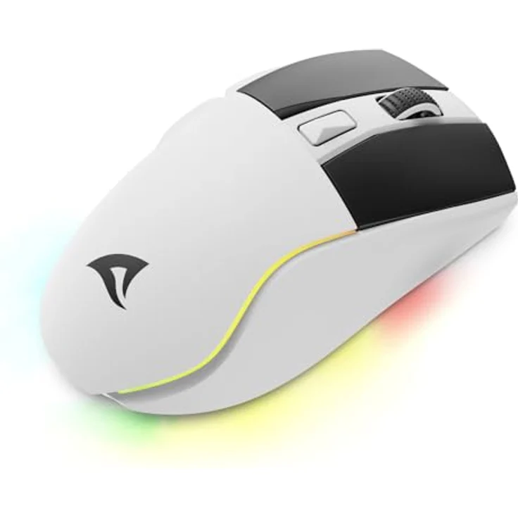 Sharkoon Skiller SGM50W White, Wireless Optical Gaming Maus, RGB, PBT Button – Bild 3