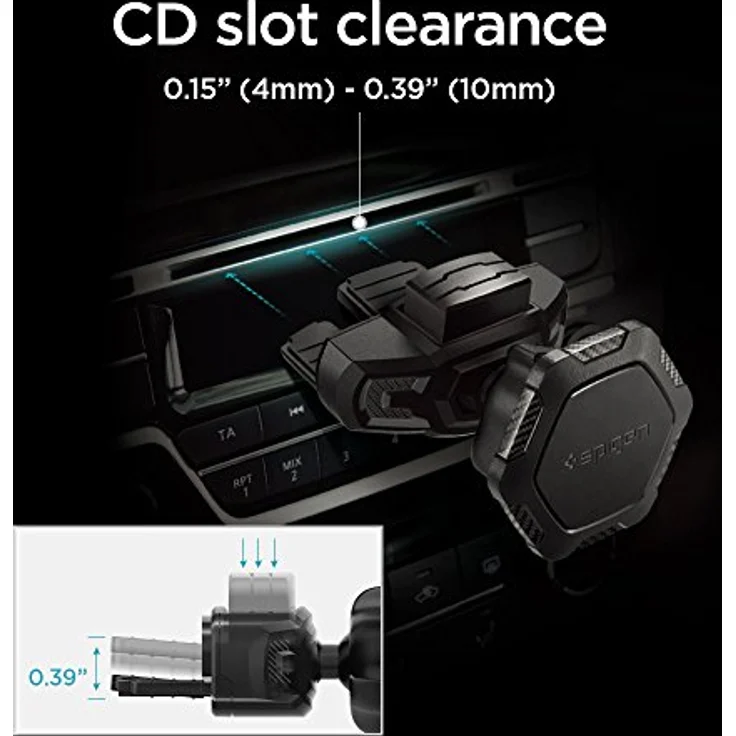 Spigen QS24, CD Slot Smartphone Halterung mit Neodym-Magnet, 360° drehbar, Schwarz – Bild 6