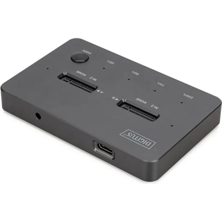 Digitus DA-71545-1, NVMe Klonstation USB3.1 Gen2 Typ-C für 2 M.2 SSDs bis 4 TB, Festplattengehäuse, Schwarz – Bild 9
