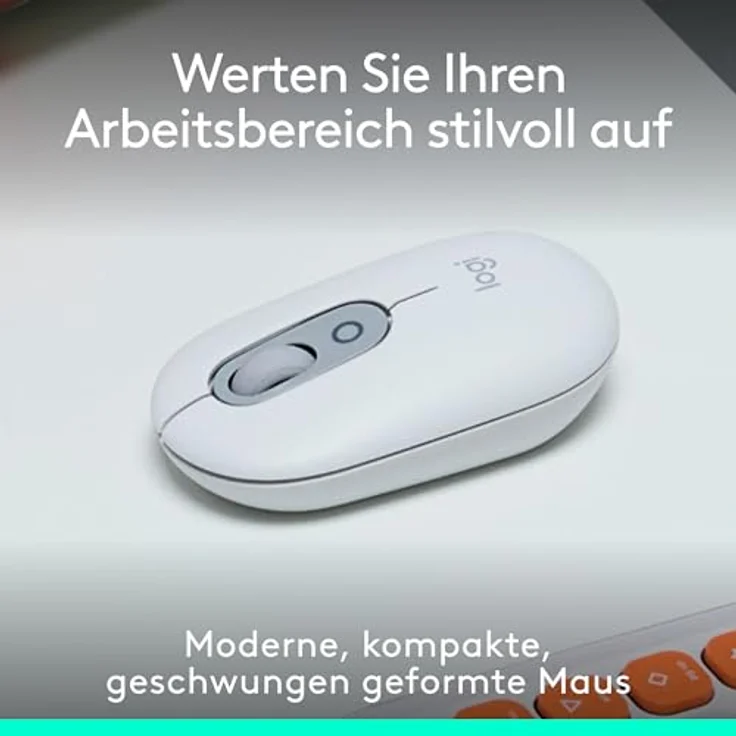 Logitech POP Mouse, kabellose Bluetooth-Maus mit Easy-Switch und leisen Klicks - Grauweiß – Bild 2