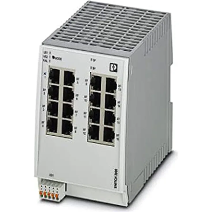 PHOENIX CONTACT FL SWITCH 2216 PN Industriell Ethernet-Switch 2000, 16 RJ45-Ports 10/100MBit/s, IP20 Schutzart, Profinet Conformance-Class B, Profinet-Mode Voreingestellt, Profinet-Status LEDs