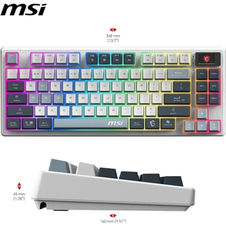 MSI PER KEY FORGE GK600 TKL W SKY US, Mechanische Gaming-Tastatur im QWERTY-Layout, Tenkeyless, Schwarz – Bild 8