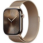 Apple Watch Series 10, 46 mm, GPS + Cellular, Titangehäuse Gold, Milanaise Armband Gold, S/M