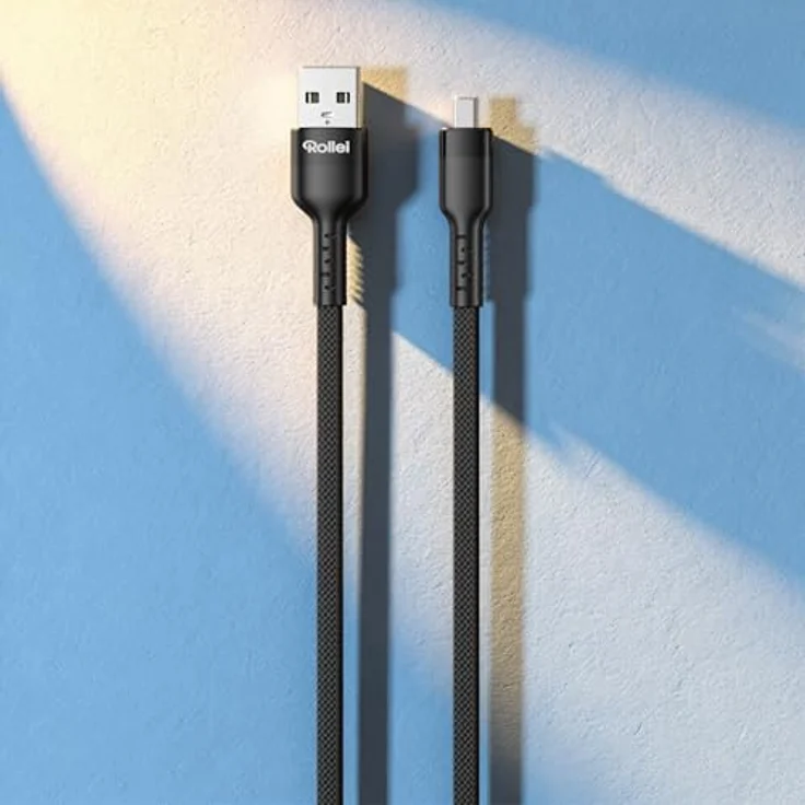 Rollei USB-A/Mini-USB B8-Kabel, 1,2 m Länge, 480 Mbps Datenübertragung – Bild 2