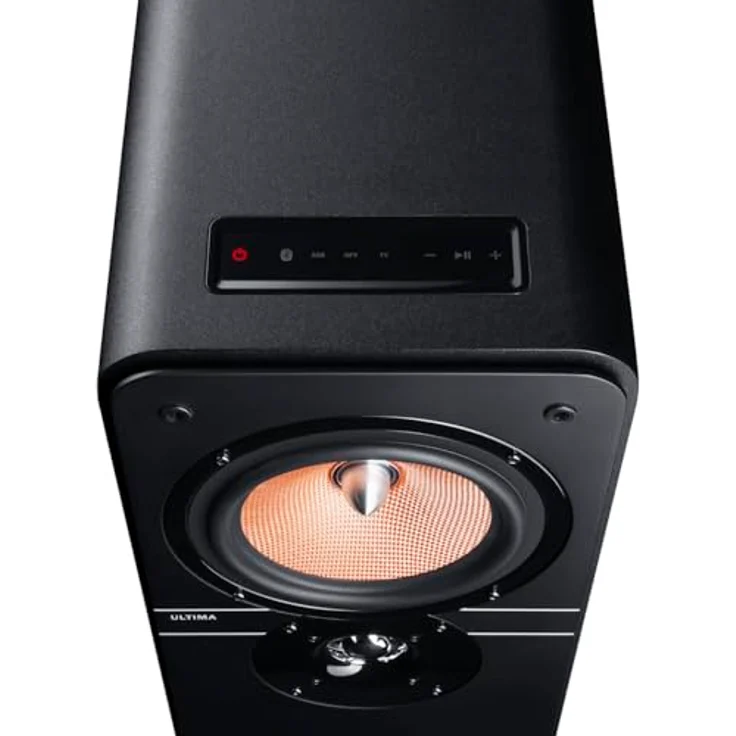 Teufel Ultima 40 Aktiv Surround Soundsystem - Aktiv Standlautsprecher mit Kabellosen aktives Rear-Speaker und mächtiger Subwoofer, Bluetooth aptX, Dolby Audio, HDMI ARC CEC - weiß (Schwarz) – Bild 3