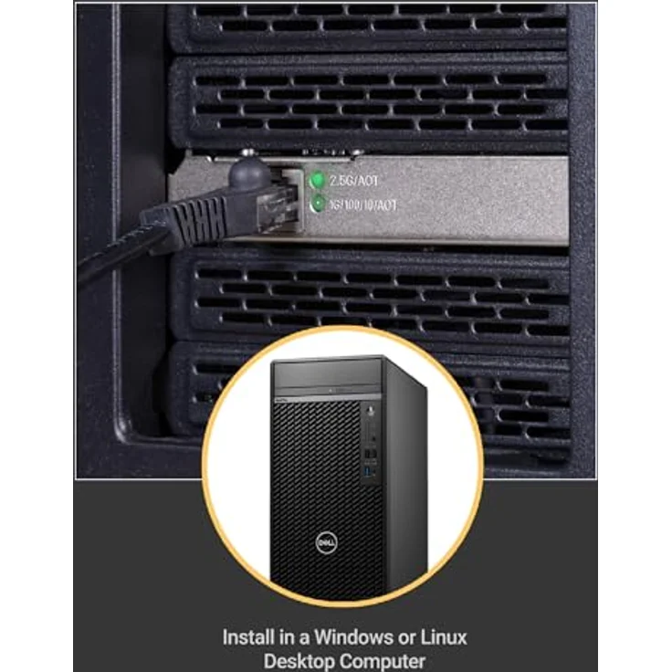 SoNNeT Sonnet Solo2.5G PCIe Netzwerkkarte, 2.5GbE RJ45 Port für schnelle NAS- und Gaming-Verbindungen, kompatibel mit Windows und Linux, PCIe x1 – Bild 4