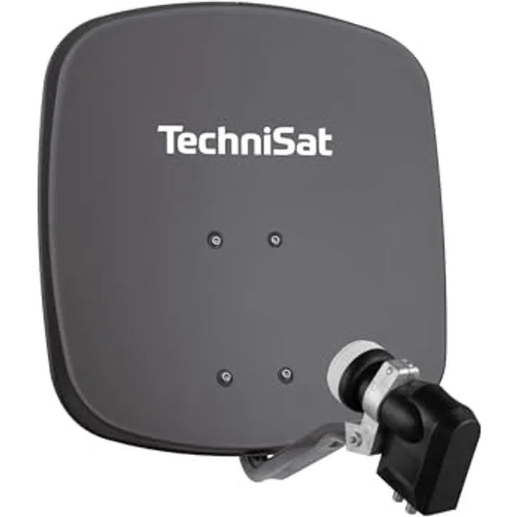 TechniSat DIGIDISH 45 – Satelliten-Schüssel für 4 Teilnehmer (45 cm kleine Sat Anlage, grau)