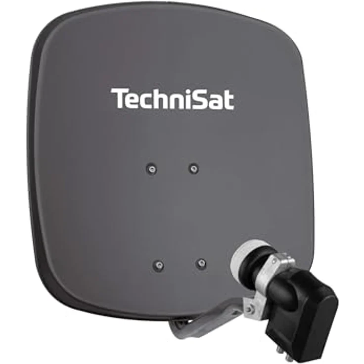 TechniSat DIGIDISH 45 – Satelliten-Schüssel für 4 Teilnehmer (45 cm kleine Sat Anlage, grau) – Bild 1