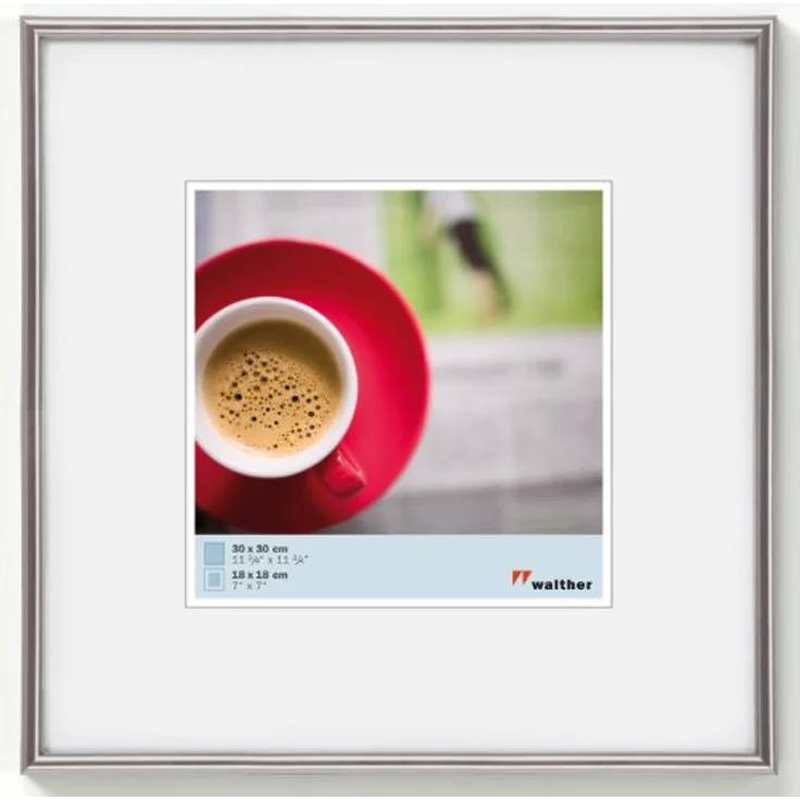 walther design Bilderrahmen stahl 30 x 30 cm Galeria Kunststoffrahmen KD330H – Bild 1