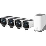 eufy Security eufyCam S3 Pro 4-Kamera-Set, 4K Kabellose Solar-Überwachungskamera Außen, MaxColor Nachtsicht, Forever Power 2.0, Gesichtserkennung-KI, Erweiterbarer Lokaler Speicher, Ohne Monatliche ABO-Kosten