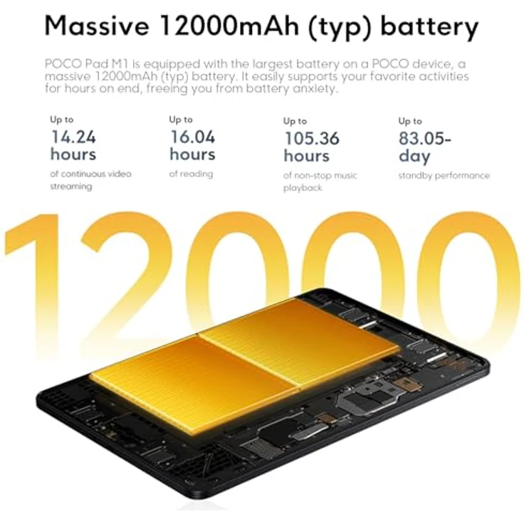 Xiaomi Poco Pad M1 Tablet 12,1" 2,5K Display, 8GB RAM, 256GB Speicher, Wifi, Grau – Bild 5