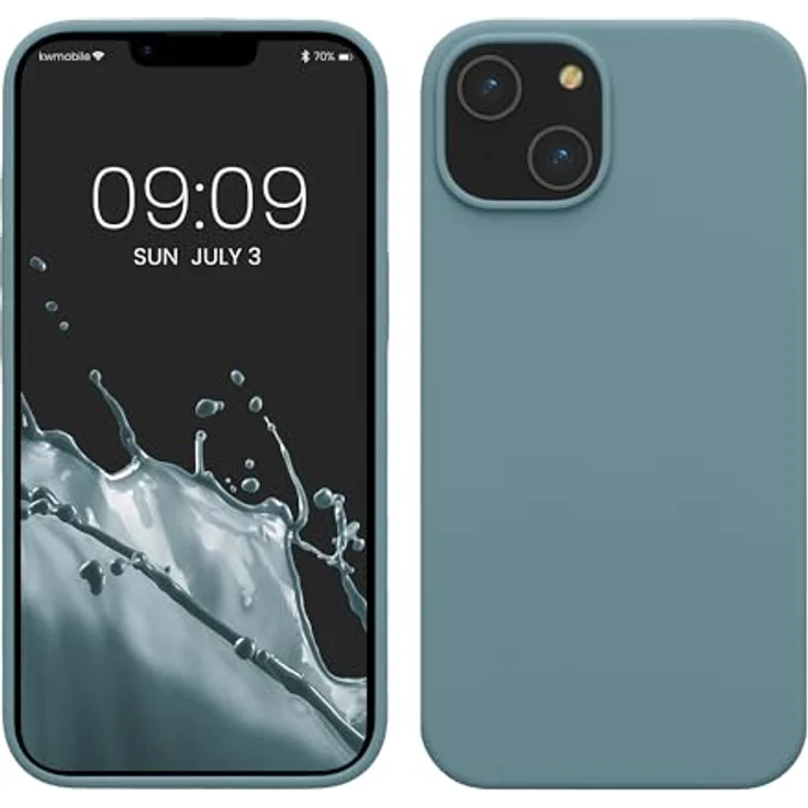 kwmobile Handyhülle für iPhone 14, Silikon Case in Antique Stone, anti-rutsch, kabelloses Laden, stoßfest und kratzsicher – Bild 1