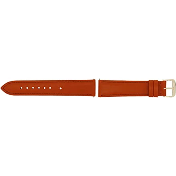 SELVA Uhrenarmband 18 mm, Leder, Ersatzarmband für Smartwatch, Cognac mit silberner Schließe, Made in Germany – Bild 2