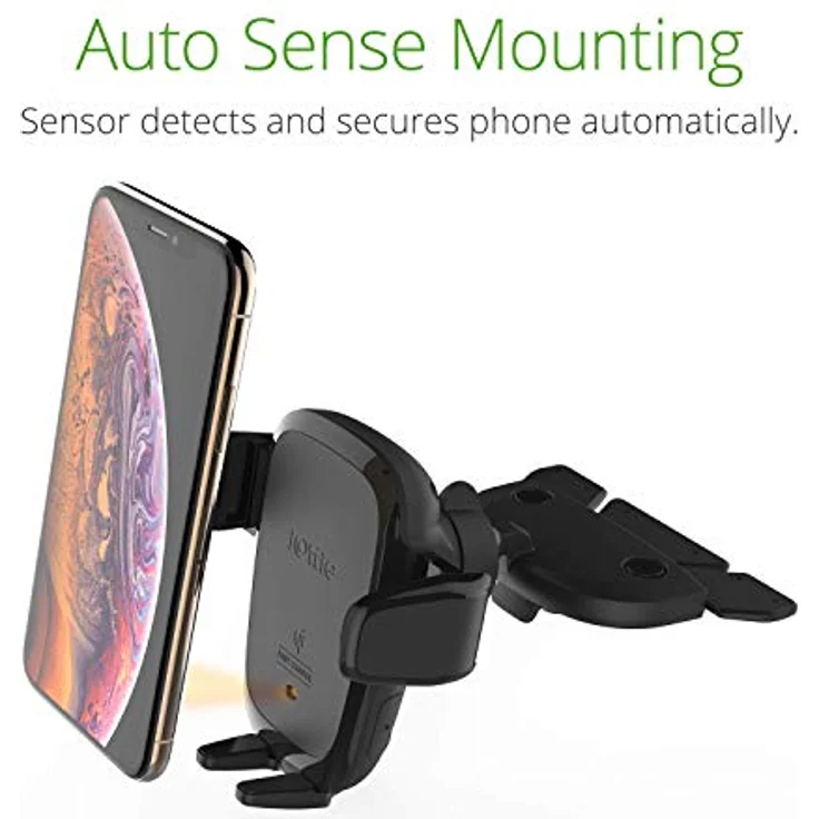 iOttie Auto Sense, Automatische kabellose Lade- und Lüftungsgitter/CD-Schlitz Halterung für Smartphones, Schwarz – Bild 2