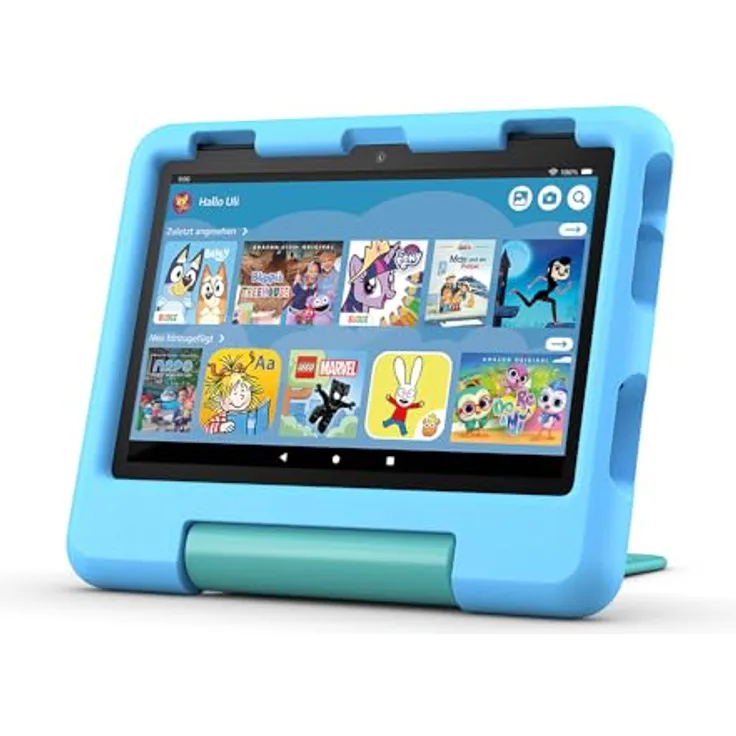 Amazon Fire HD 8 Kids-Tablet (Neueste Generation), 3 GB RAM, werbefreie Inhalte, integrierte Kindersicherung, 13 Std. Akkulaufzeit, 32 GB, blau