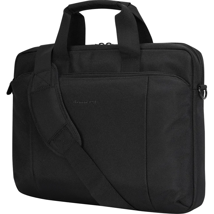 dbramante1928 Santa Monica BG14PLBL3334, Schwarz, Laptop-Tasche aus robustem recyceltem 1680D-Polyester mit gepolstertem Hauptfach für 14 Zoll Notebooks