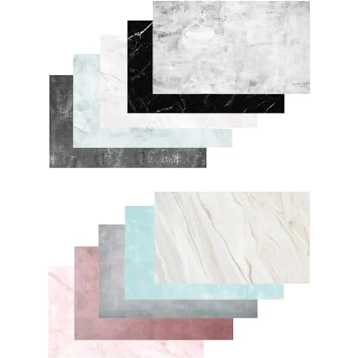 CARUBA Backdrops Marmor 10er Pack - Doppelseitige Designs, Stark & Abnehmbar - Fotografie Hintergrund in Marmor - Große Größe 57x87 cm – Bild 1
