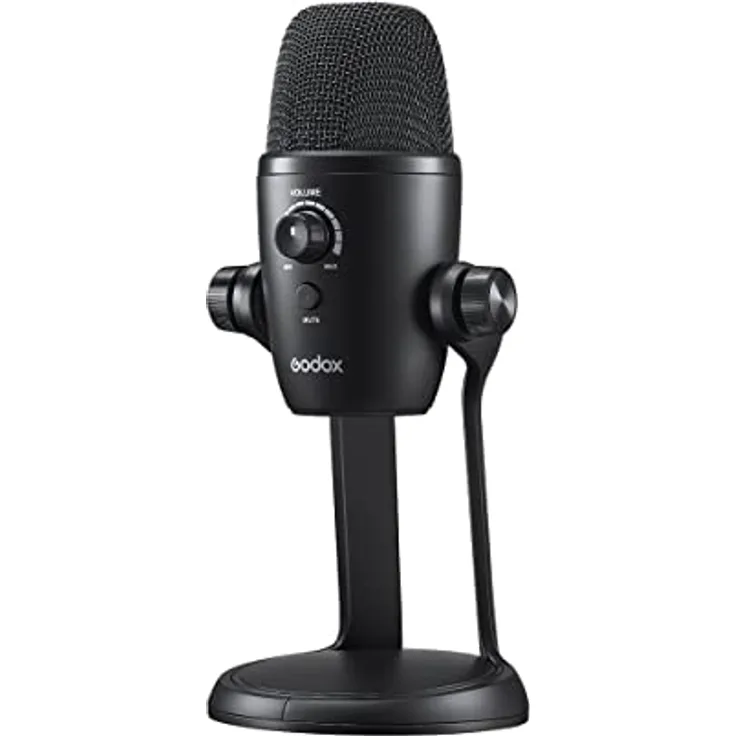 Godox Multi Pattern USB Kondensatormikrofon, vielseitiges Mikrofon mit mehreren Richtcharakteristika, schwarz