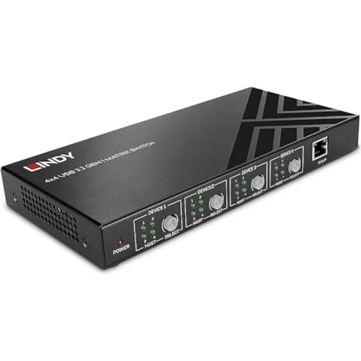 LINDY 43406 Matrix-Switch USB 3.2 Gen 1 4x4, Plug & Play KVM-Switch mit Voreinstellungsfunktion – Bild 4