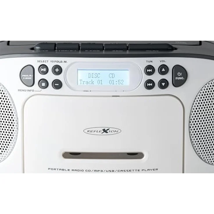 Reflexion CD-Radio DAB+, DAB, UKW AUX, CD, DAB+, Kassette, UKW, USB Weiß, Grau – Bild 5