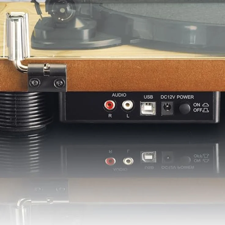 Lenco Plattenspieler LS-50 mit USB-Anschluss, im Holzgehäuse mit eingebauten Lautsprechern und integriertem Verstärker – Bild 5