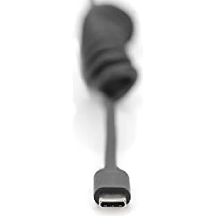 DIGITUS USB 2.0 Spiralkabel, USB-A auf USB-C, flexibel bis 1 m, schwarz, Datenrate bis 480 Mbit/s – Bild 6