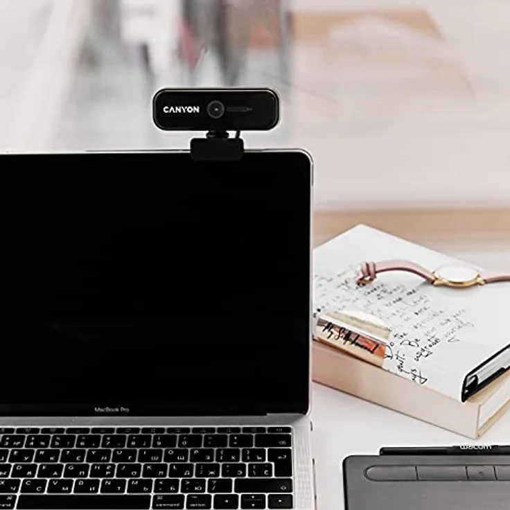 CANYON Webcam 1080p mit Abdeckung - Full HD USB Web camera Plug & Play - 360 ° Drehbare Web Kamera Kompatibel mit Windows für Streaming Videochat, Zoom, YouTube, Skype, zum Konferenz – Bild 3