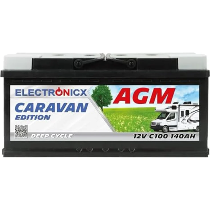 Electronicx AGM-Batterie Caravan Edition V2, 140 Ah 12 V für Wohnmobile und Boote, wartungsfrei und langlebig – Bild 1
