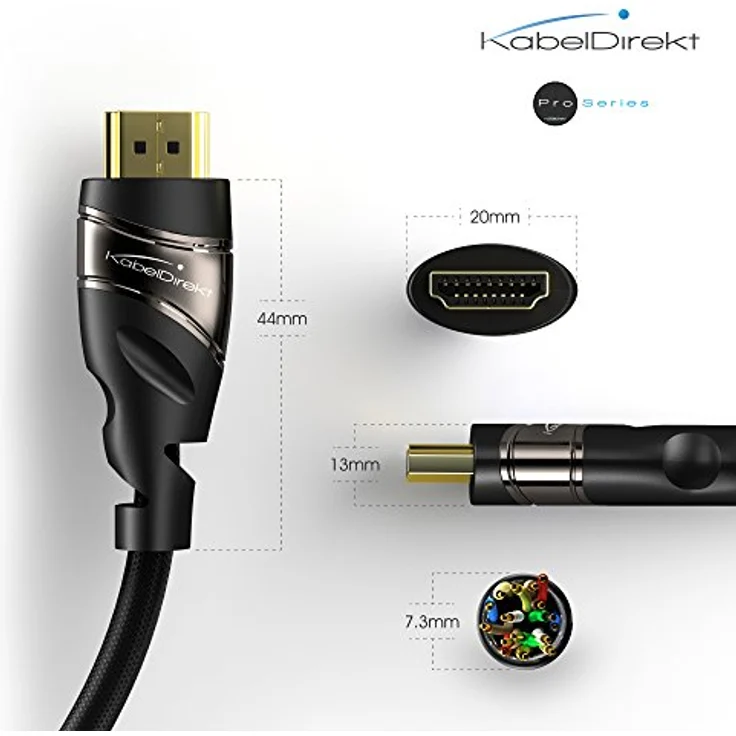 KabelDirekt - 4K HDMI Kabel - 10m - kompatibel mit (HDMI 2.0a-b 2.0, 1.4a, 4K Ultra HD, 3D, Full HD, 1080p, HDR, ARC, Highspeed mit Ethernet, PS4, Xbox, HDTV) - PRO Series – Bild 4