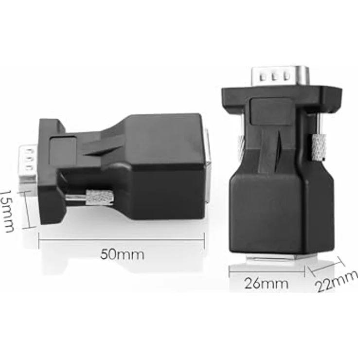 Aukson J13 VGA Extender Adapter Set, VGA auf LAN CAT5/CAT6, bis 1280x1024 bei 60Hz, 2 Stück (1x weiblich, 1x männlich) – Bild 5