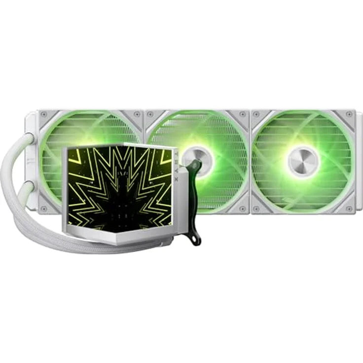 TRYX STAGE ARGB 360 AIO Wasserkühlung Weiß | CPU-Kühler mit zwei 4,0-Zoll-IPS-Displays, 360-mm-Radiator und 3×120-mm-ARGB-Lüftern für leistungsstarke Flüssigkühlung – Bild 2