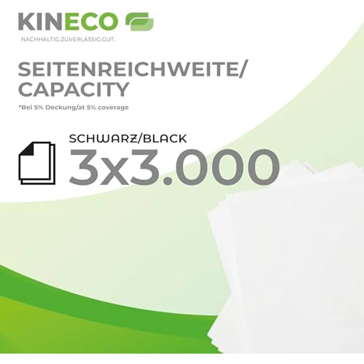 Kineco Toner 3er Pack kompatibel zu Kyocera TK-1250, schwarzer Hochleistungs-Toner mit 9.000 Seiten Reichweite für ECOSYS MA3500FX, MA3501WFX, PA3500WX, PA3500X & Plus-Modelle – Bild 3