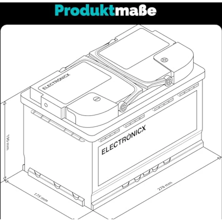 Electronicx AGM Batterie 100AH Marine Edition, 12V Versorgungsbatterie für Boot, Wohnmobil & Solar, wartungsfrei und auslaufsicher – Bild 8