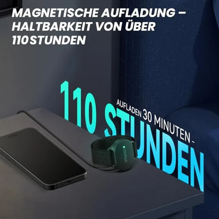 Cycplus H1 Heart Rate Monitor Armband, präzise Herzfrequenzmessung mit ±1 BPM Genauigkeit, IP67, Bluetooth & ANT+ Kompatibilität, PRO STRAP für sicheren Sitz – Bild 6