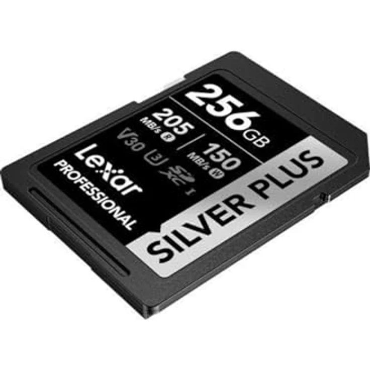 Lexar Professional Silver Plus 256GB SDXC V30 UHS-I SD-Karte, schwarz/silber, 205 MB/s Lesegeschwindigkeit, 150 MB/s Schreibgeschwindigkeit, stoßfest und temperaturbeständig – Bild 3