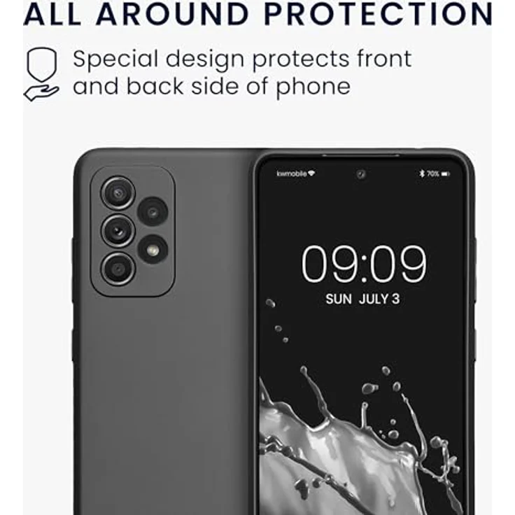 kwmobile Handyhülle für Samsung Galaxy A52 / A52 5G / A52s 5G - weiche Silikon Schutzhülle mit metallischem Effekt in Metallic Grau – Bild 5
