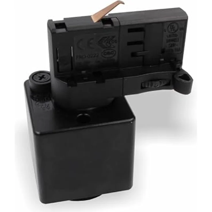Licht-Zubehoer.de Universal Steckdose für 3-Phasen Stromschiene, kompatibel mit EUTRAC, GLOBAL, IVELA, Schwarz, 220-240V AC/50-60Hz, 6,3 A, 1300 Watt – Bild 2