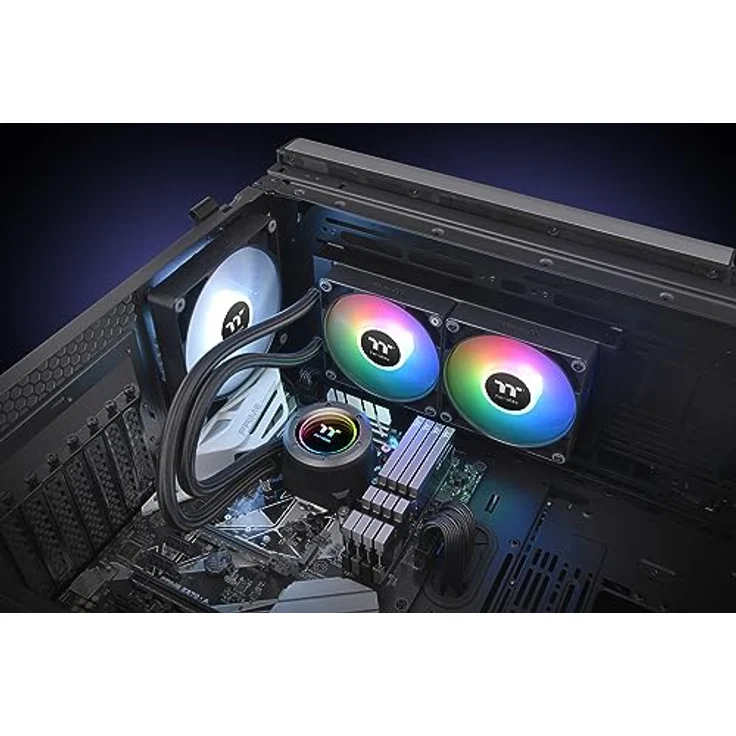 Thermaltake TH240 ARGB Sync AIO Wasserkühlung CL-W361-PL12SW-A, CPU Kühler mit 2 CT120 ARGB-Lüftern, Schwarz – Bild 5